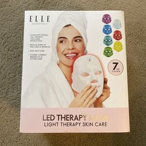 SEALED ELLE ESSENTIALS LED THERAPY MASK LIGHT THERAPY SKIN CARE 7 LED COLORS